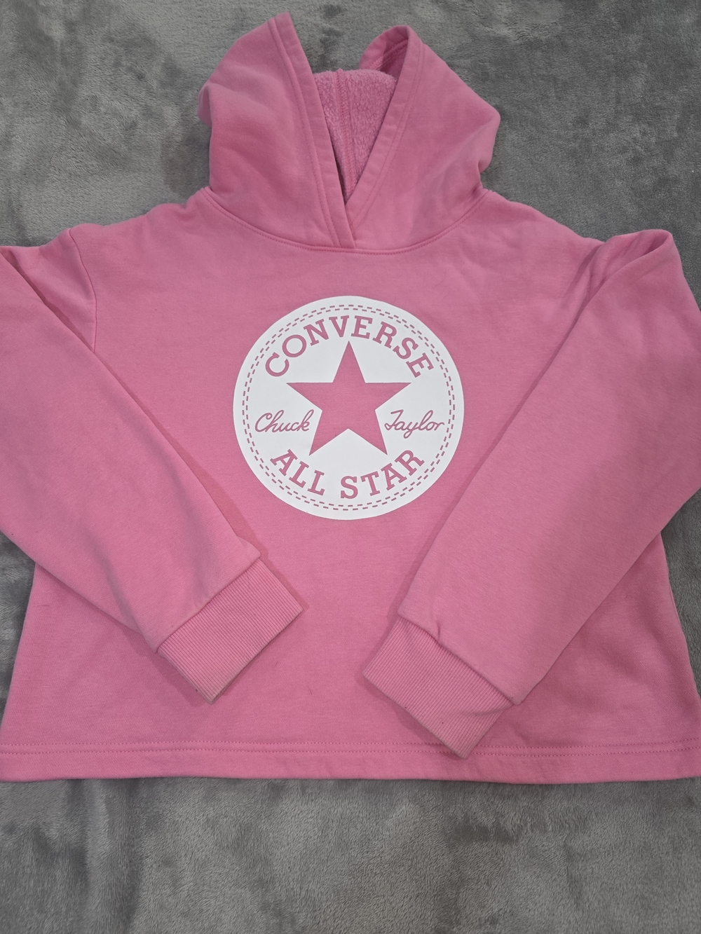 Converse Girls Pink All Star Hooded Sweatshirt-Large